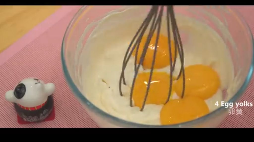 Now add the egg yolk and mix it with butter