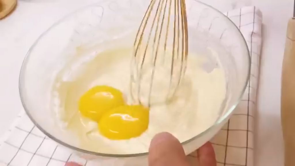 mix the egg with the butter