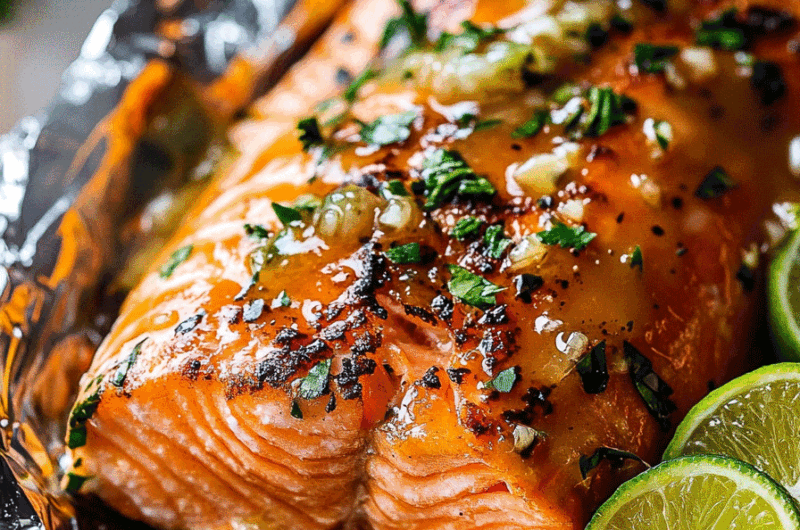 Baked Honey Lime Garlic Butter Salmon