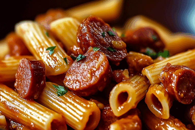 Sweet And Tangy Bbq Sausage Pasta