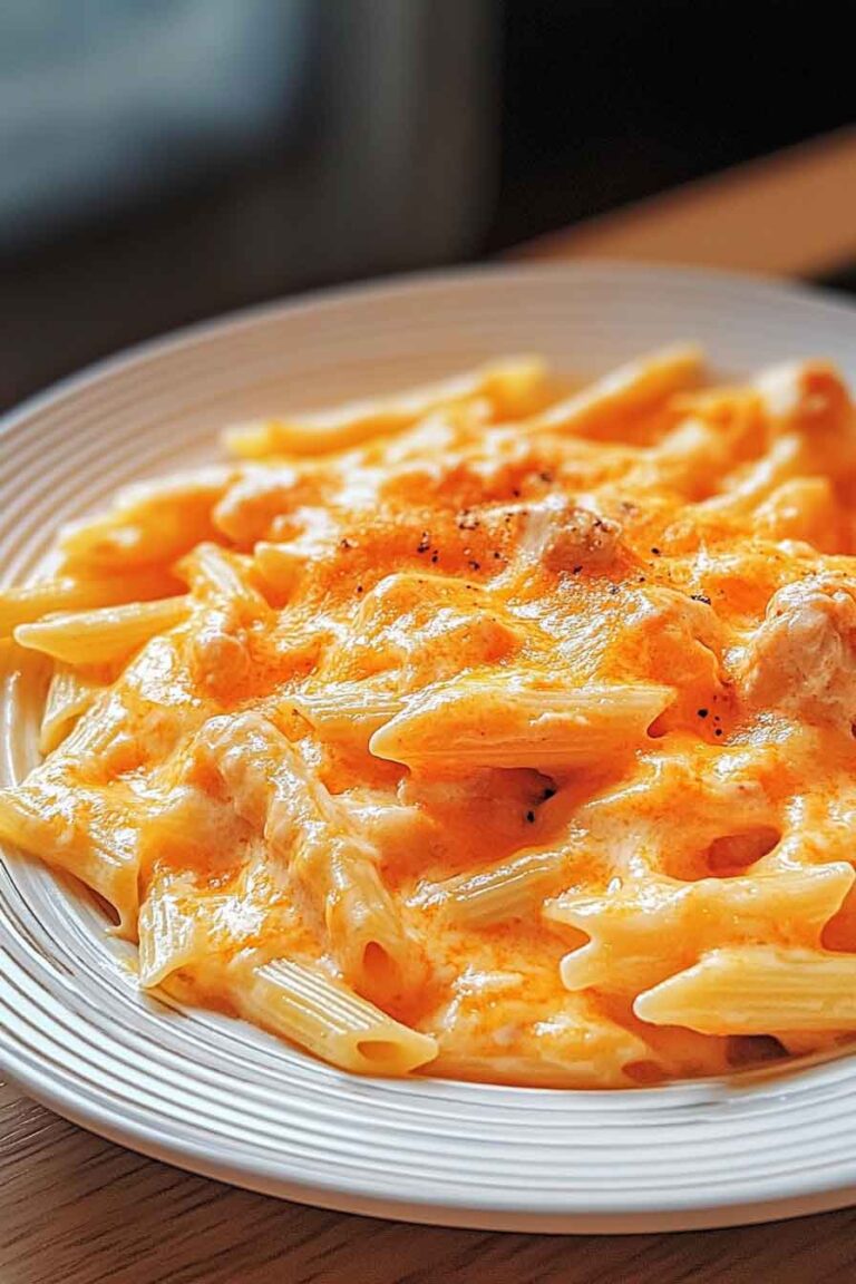 30 Minute Creamy Buffalo Chicken Pasta Bake