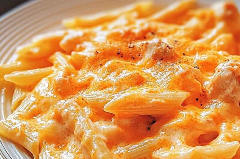30 Minute Creamy Buffalo Chicken Pasta Bake