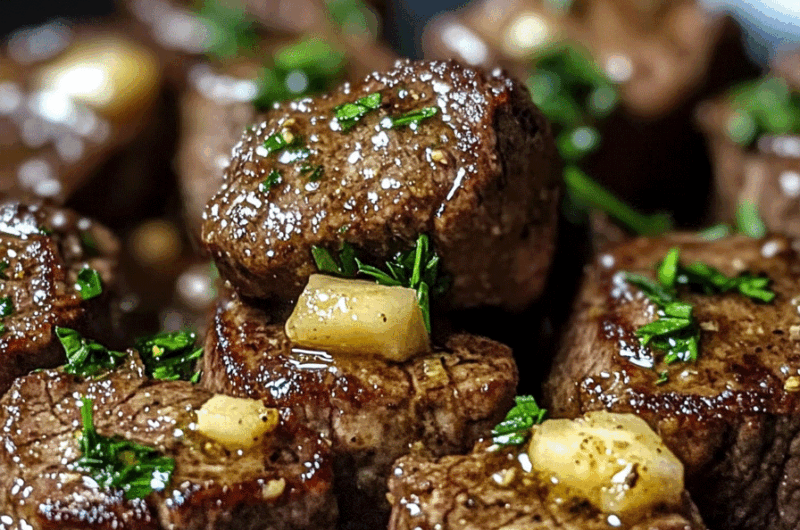 Air Fryer Garlic Butter Steak Bites