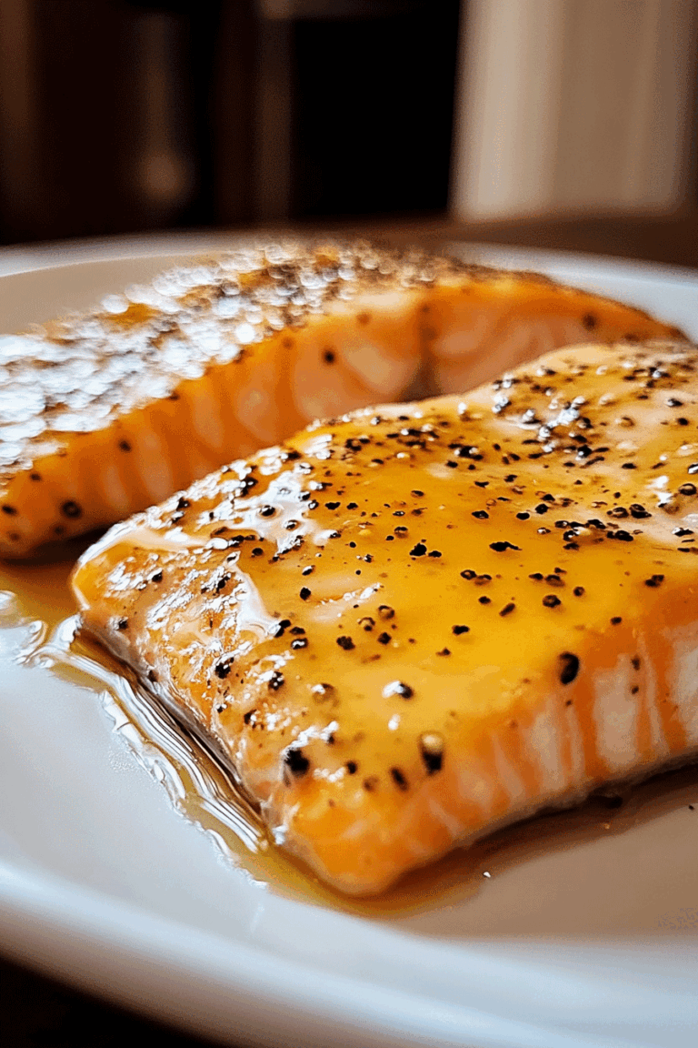 Air Fryer Honey Mustard Glazed Salmon