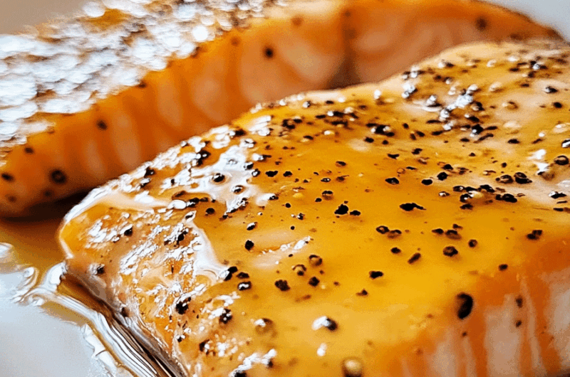 Air Fryer Honey Mustard Glazed Salmon