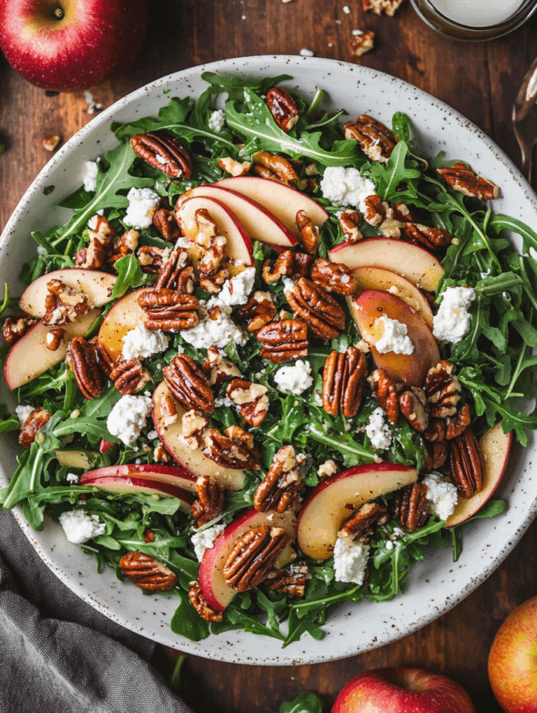 Apple Arugula Salad With Maple Pecans