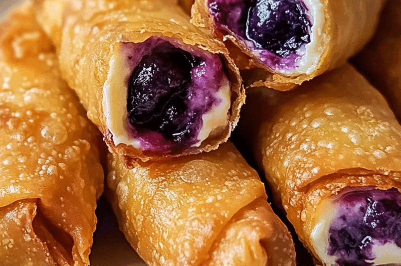 Blueberry Cream Cheese Egg Rolls