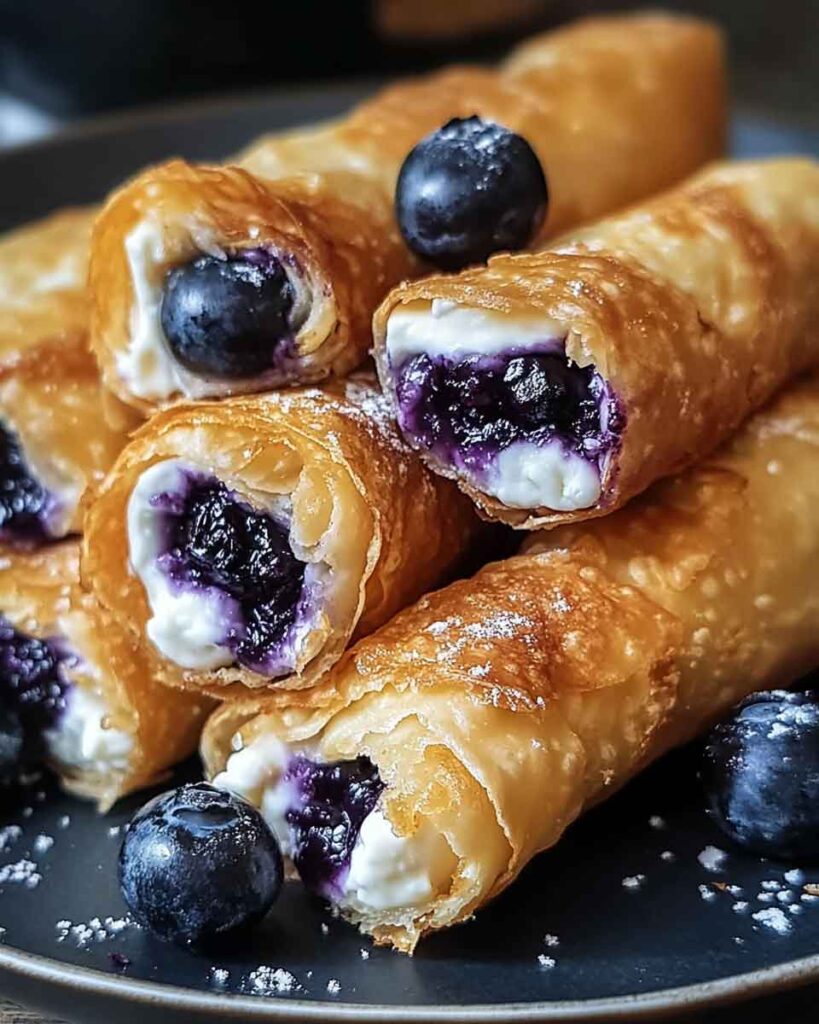 Ingredients for Blueberry Cream Cheese Egg Rolls