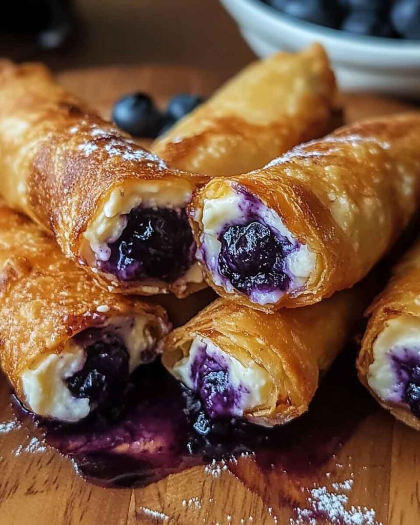 Blueberry Cream Cheese Egg Rolls