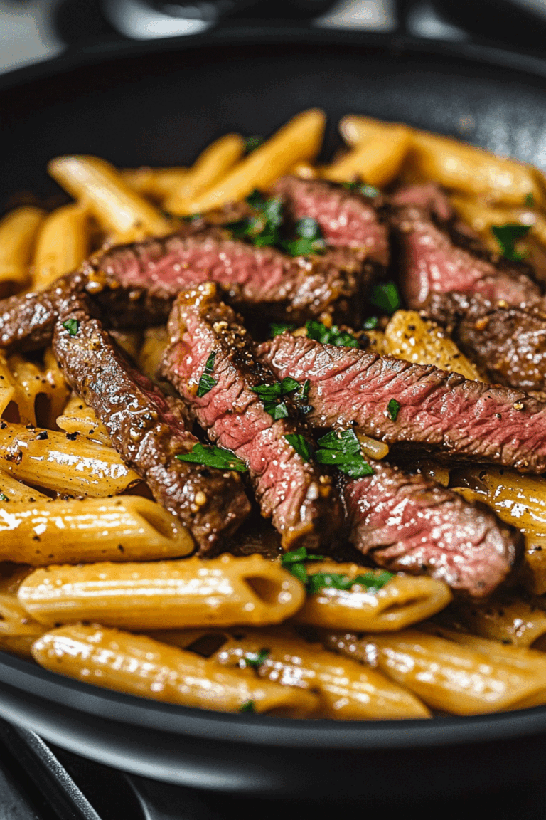 Bold Cajun Steak Creamy Honey Pasta Skillet