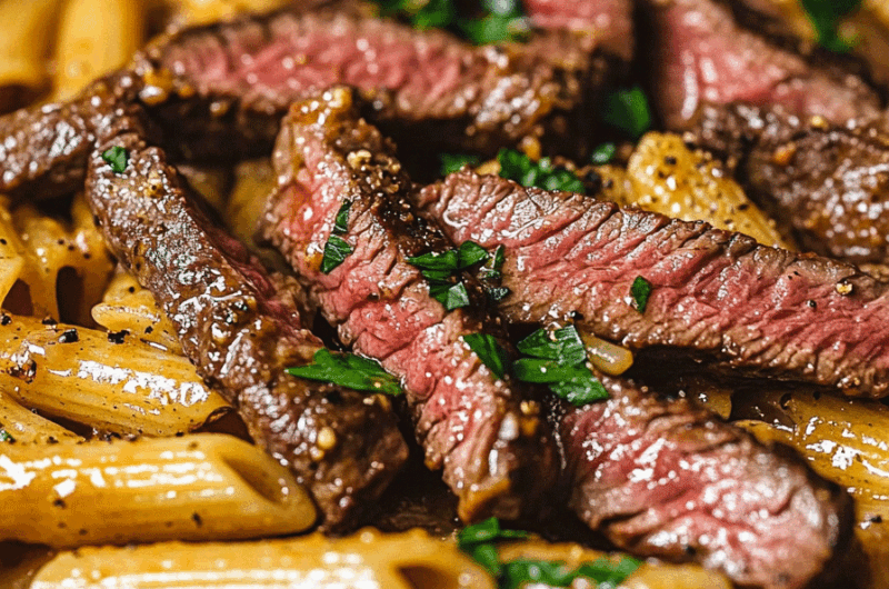 Bold Cajun Steak Creamy Honey Pasta Skillet