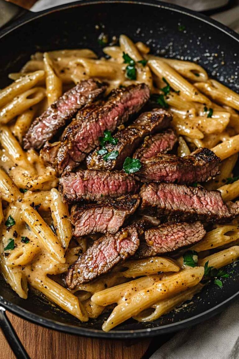 Bold Cajun Steak Creamy Honey Pasta Skillet