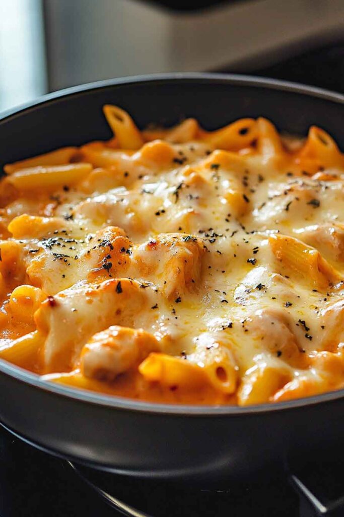 Bold Zesty Buffalo Ranch Chicken Pasta Skillet