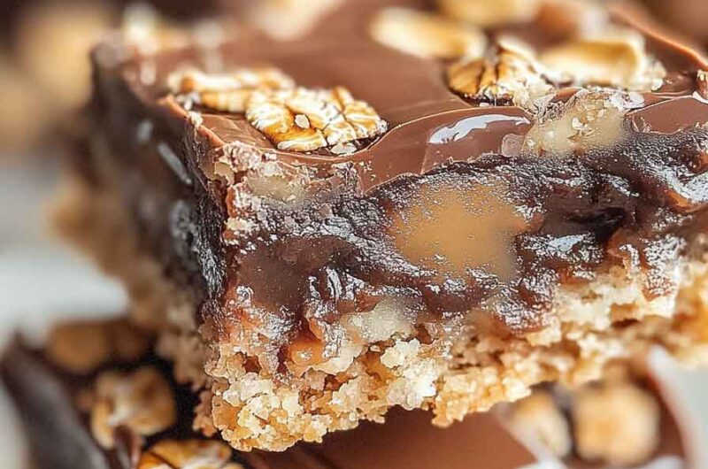 Caramel Chocolate Oat Bars A Chewy Gooey Delight