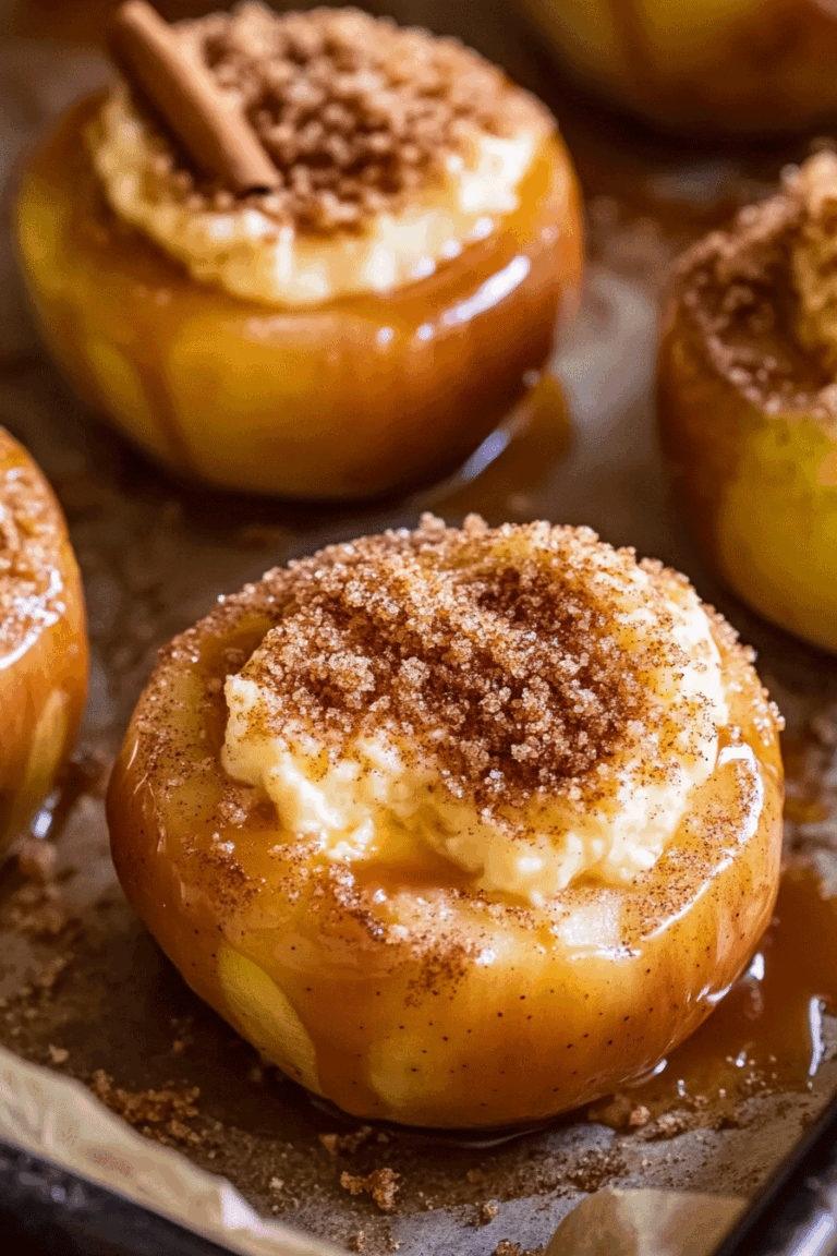 Cheesecake Stuffed Baked Apples