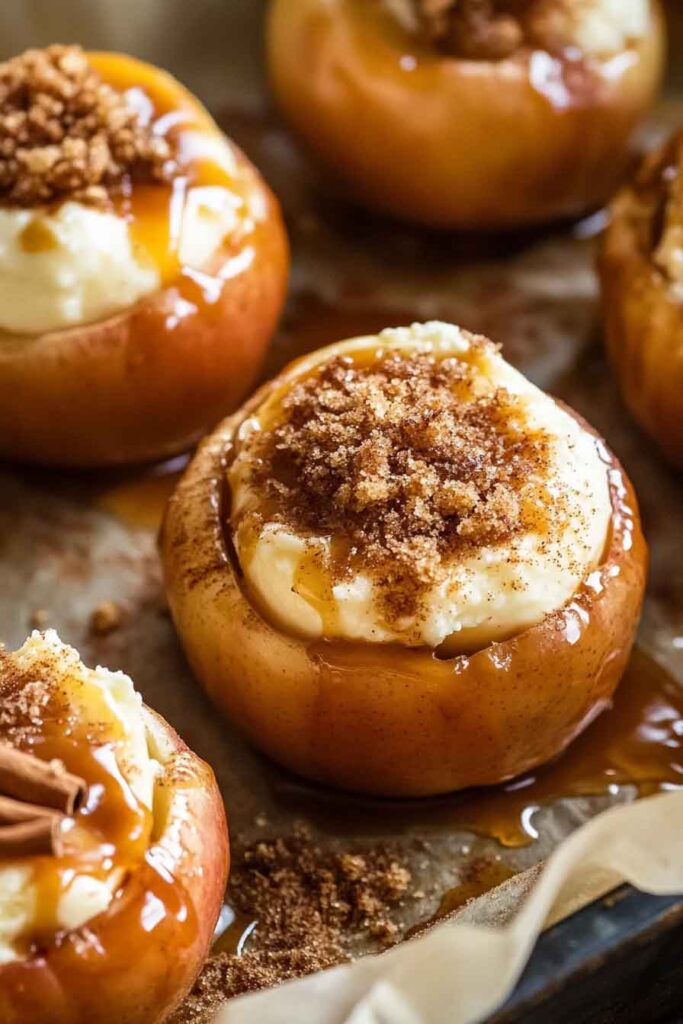 Cheesecake Stuffed Baked Apples