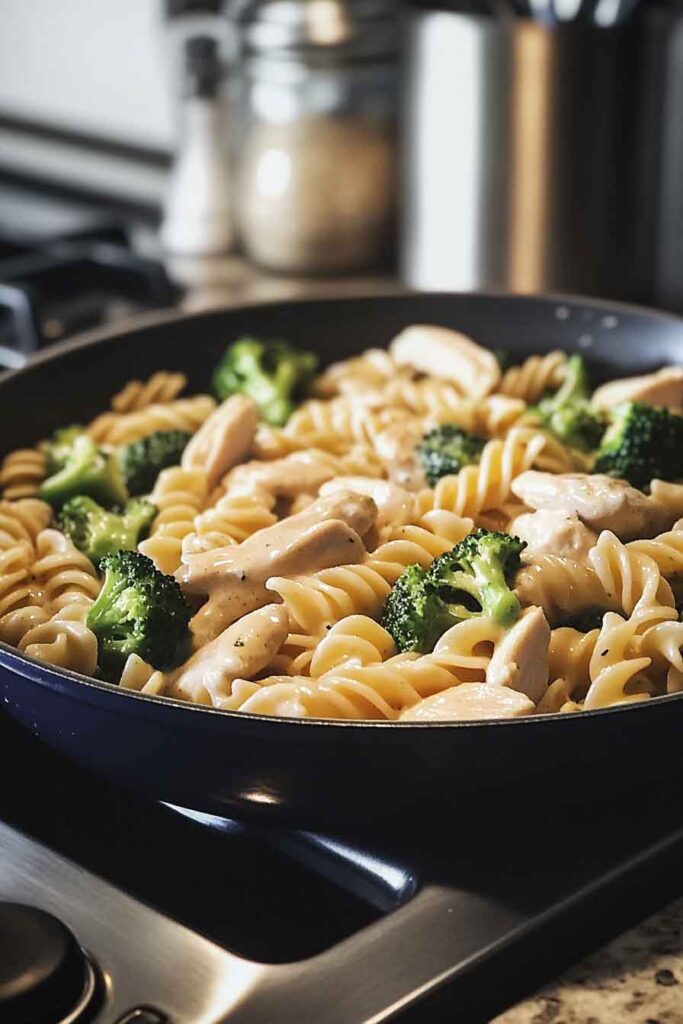 Ingredients for the Cheesy Garlic Chicken and Broccoli Pasta