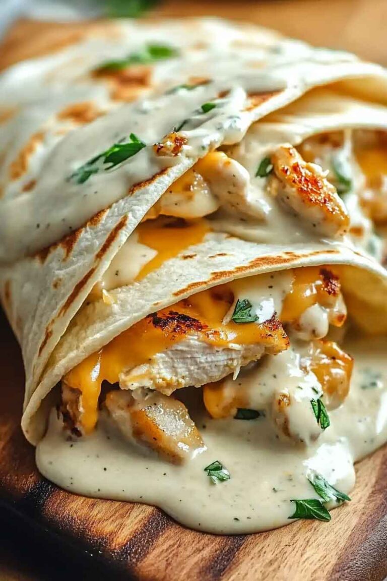 Cheesy Garlic Chicken Wraps