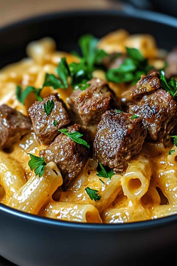 How to Make Creamy Honey Buffalo Steak Pasta Bake 