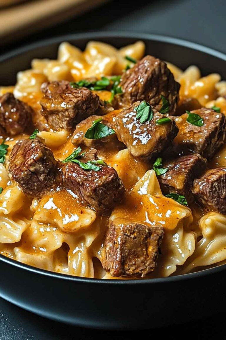 Creamy Honey Buffalo Steak Pasta Bake