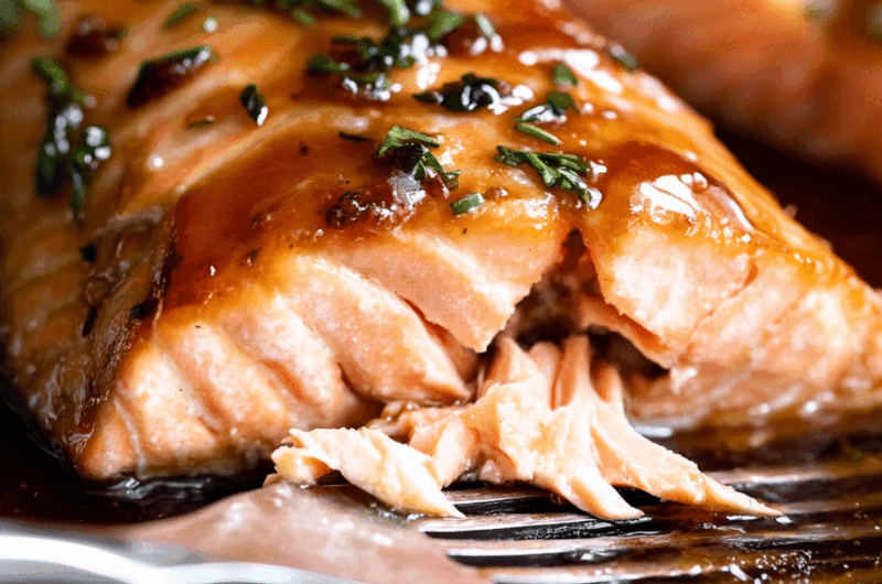 Crispy Honey Garlic Glazed Salmon