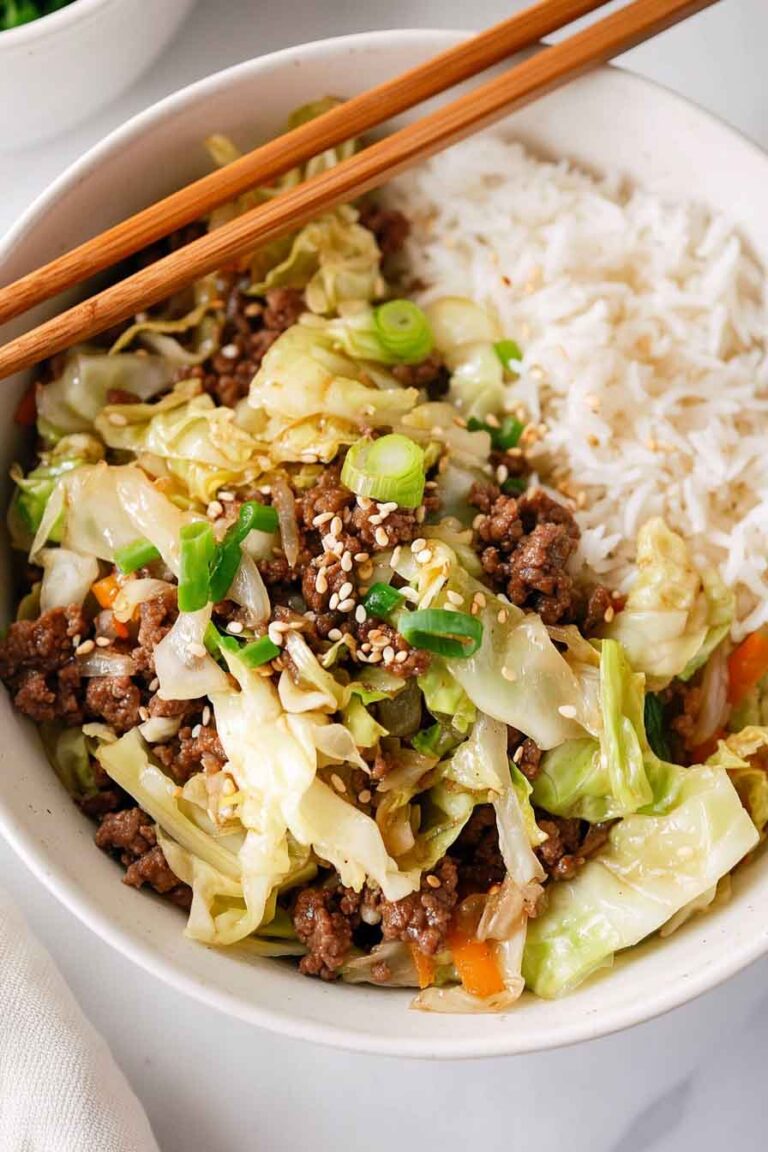 Easy Asian Ground Beef And Cabbage Stir Fry