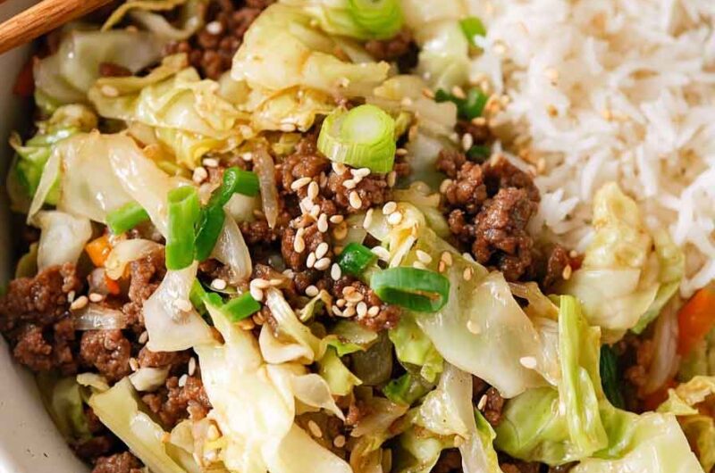 Easy Asian Ground Beef And Cabbage Stir Fry