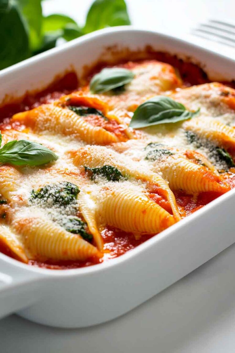 Easy Spinach Ricotta Stuffed Shells
