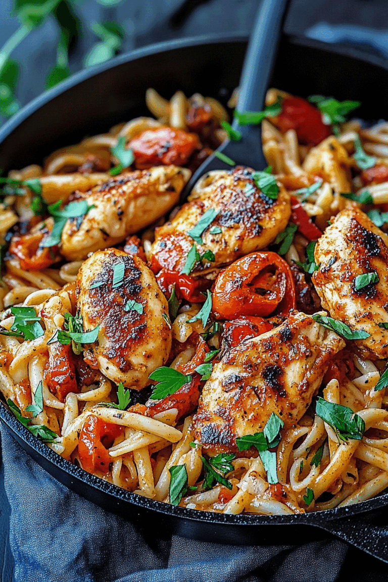 Firecracker Cajun Chicken And Pasta Skillet