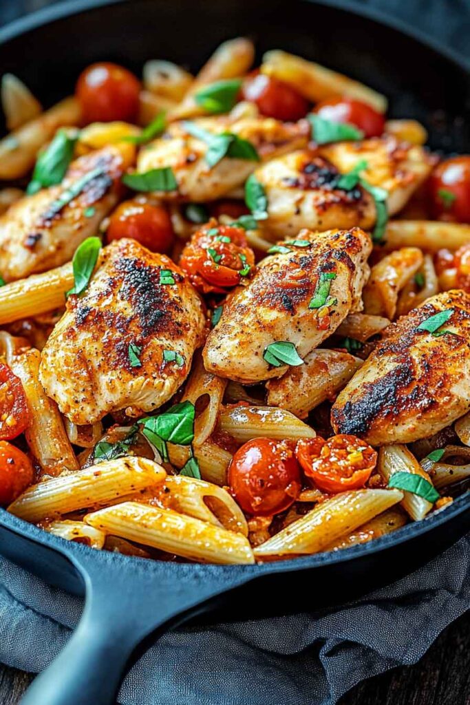 Firecracker Cajun Chicken And Pasta Skillet