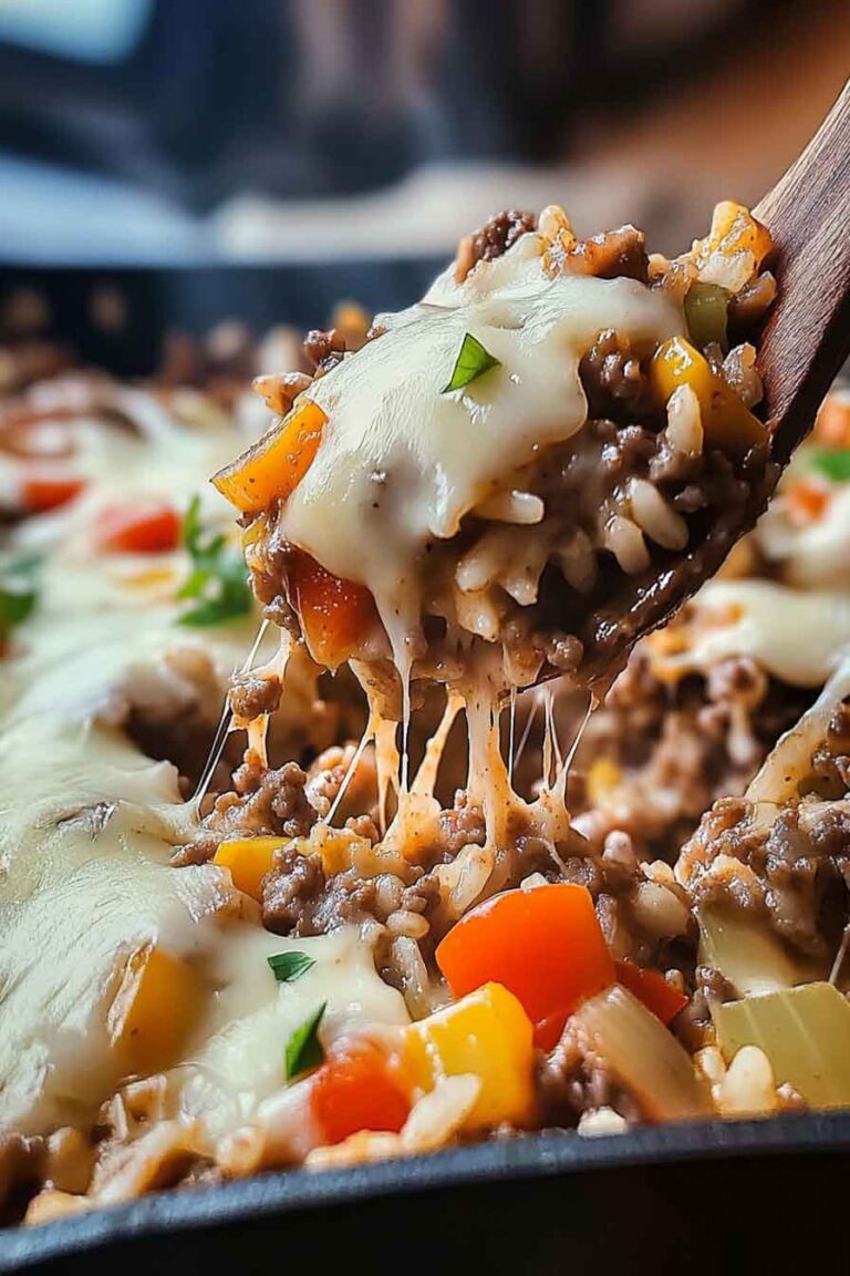 French Onion Ground Beef And Rice Casserole