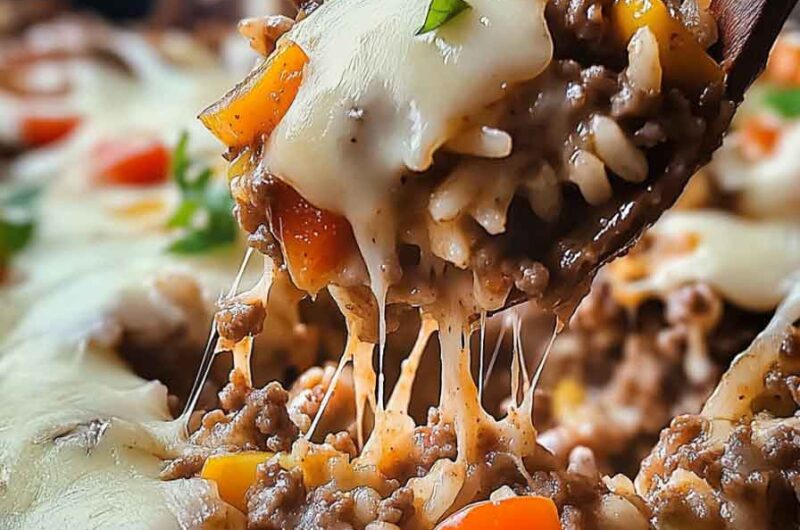 French Onion Ground Beef And Rice Casserole