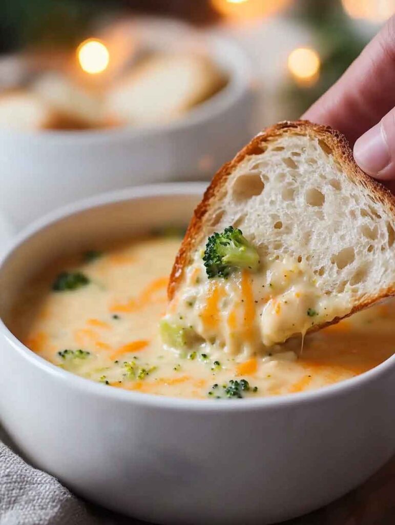 High Protein Broccoli Cheddar Soup