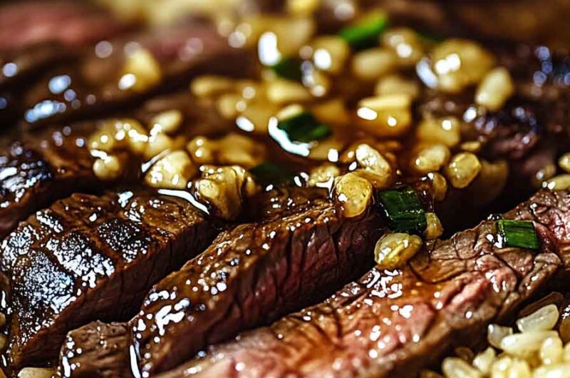 Honey Garlic Butter Steak And Rice Skillet