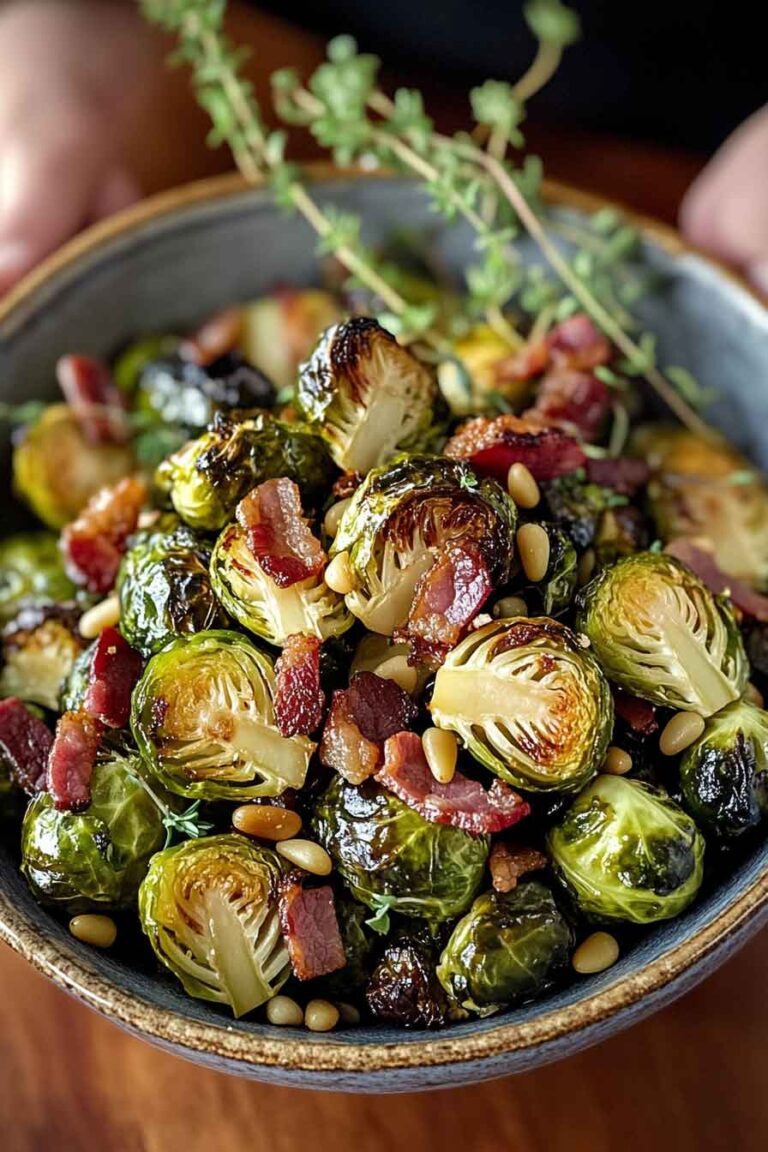 Honey Glazed Roasted Brussels Sprouts With Bacon