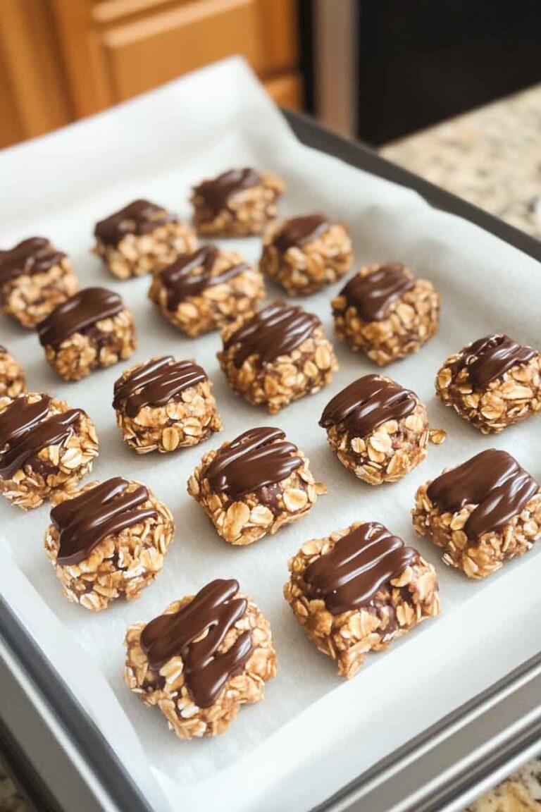 No Bake Chocolate Honey Peanut Butter Crunch Bites