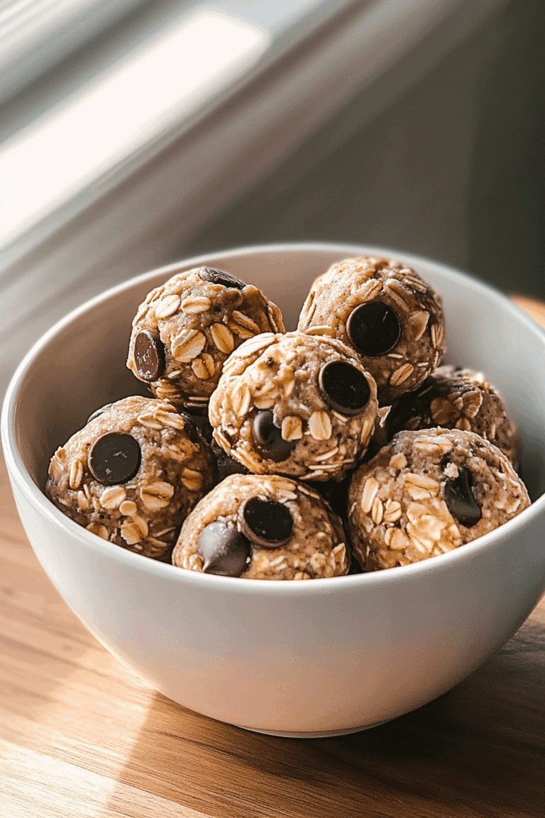No Bake Oatmeal Chocolate Chip Protein Balls