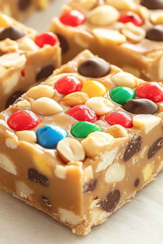 No Bake Peanut Butter Trail Mix Bars