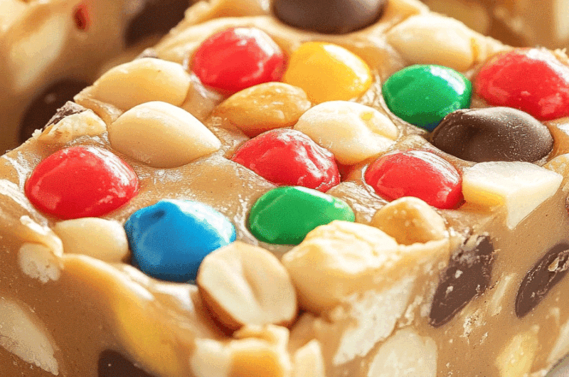 No Bake Peanut Butter Trail Mix Bars
