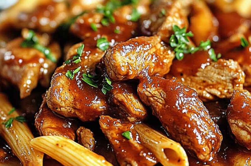 One Pan Bold Honey Bbq Chicken Steak Pasta