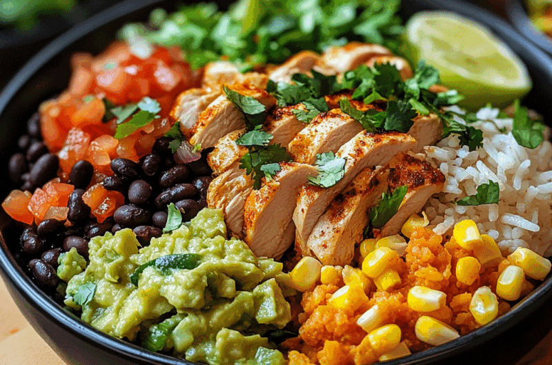 One Pan Chicken Burrito Bowl