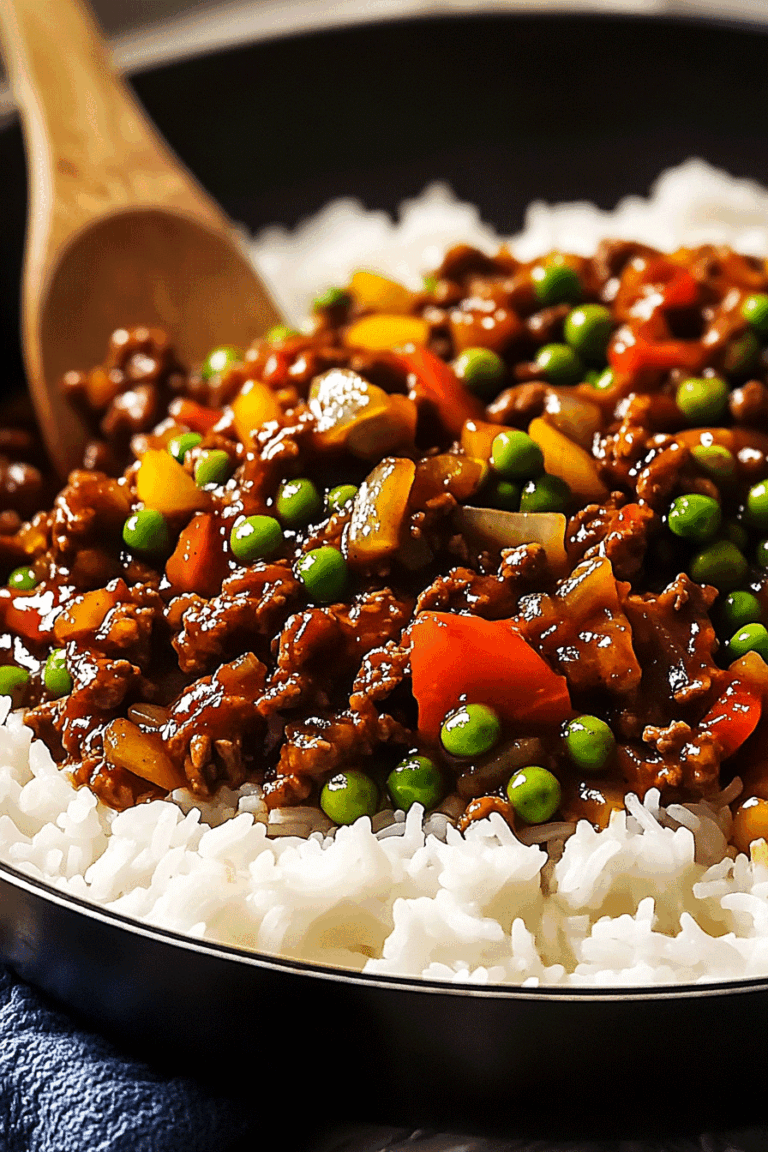One Pan Sticky Sweet Chili Beef Rice