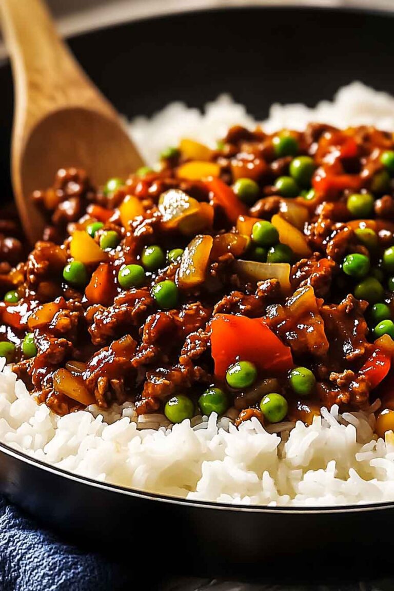 One Pan Sticky Sweet Chili Beef Rice