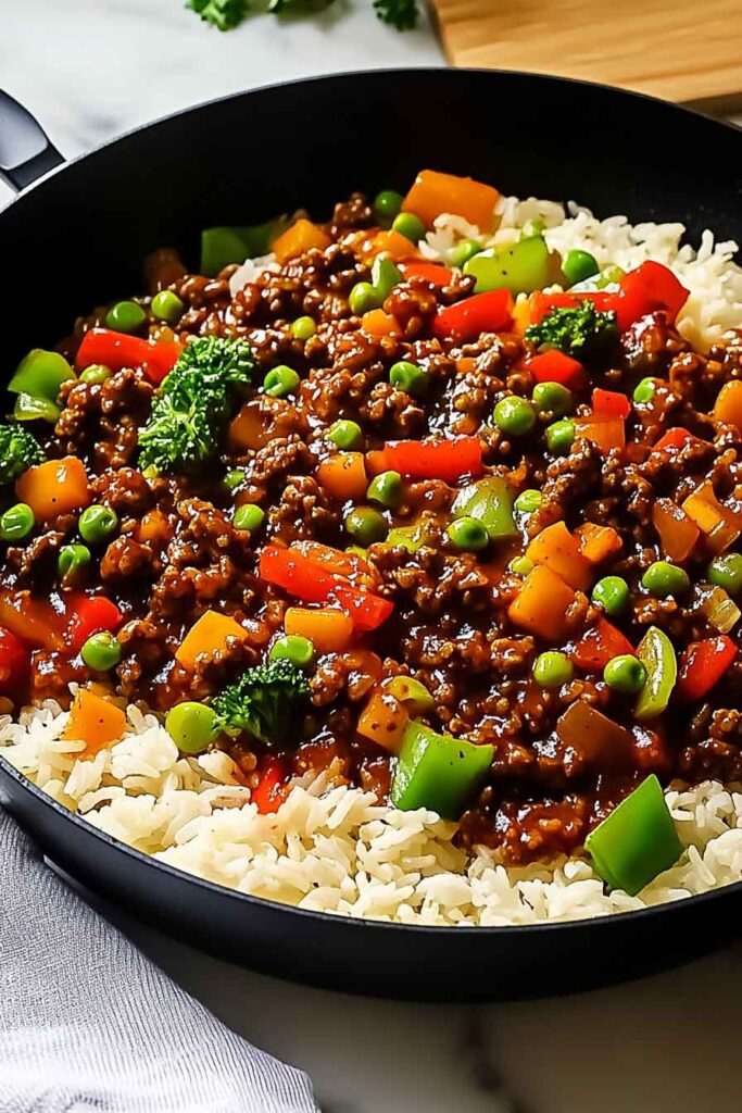 Make Sticky Sweet Chili Beef Rice