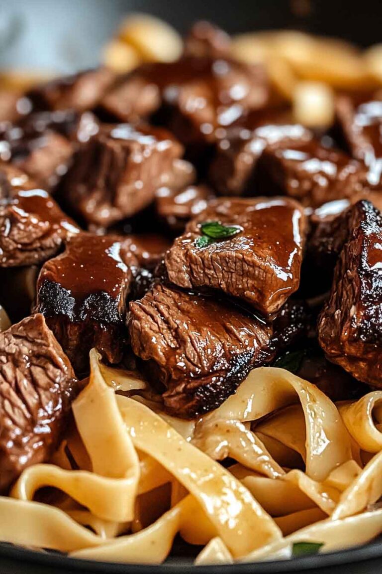 One Pan Velvety Honey Bbq Steak Fettuccine