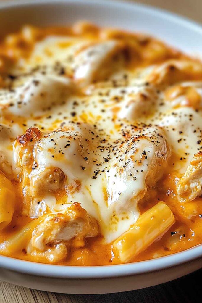 One Pot Chicken Parmesan Mac Cheese
