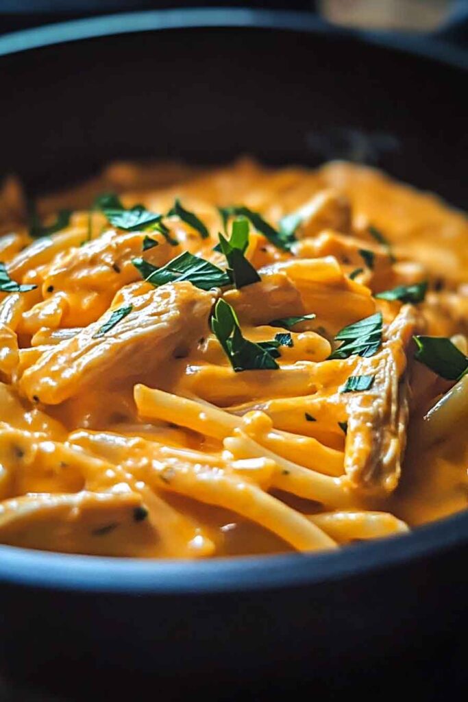 One Pot Creamy Buffalo Chicken Pasta