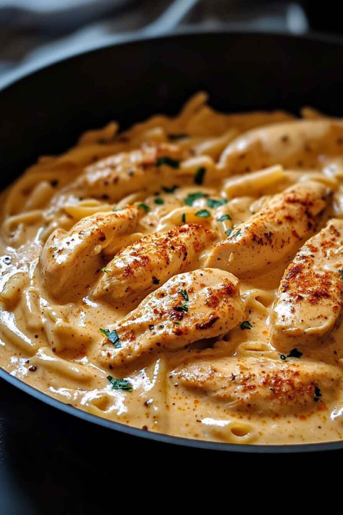 One Pot Creamy Cajun Chicken Alfredo
