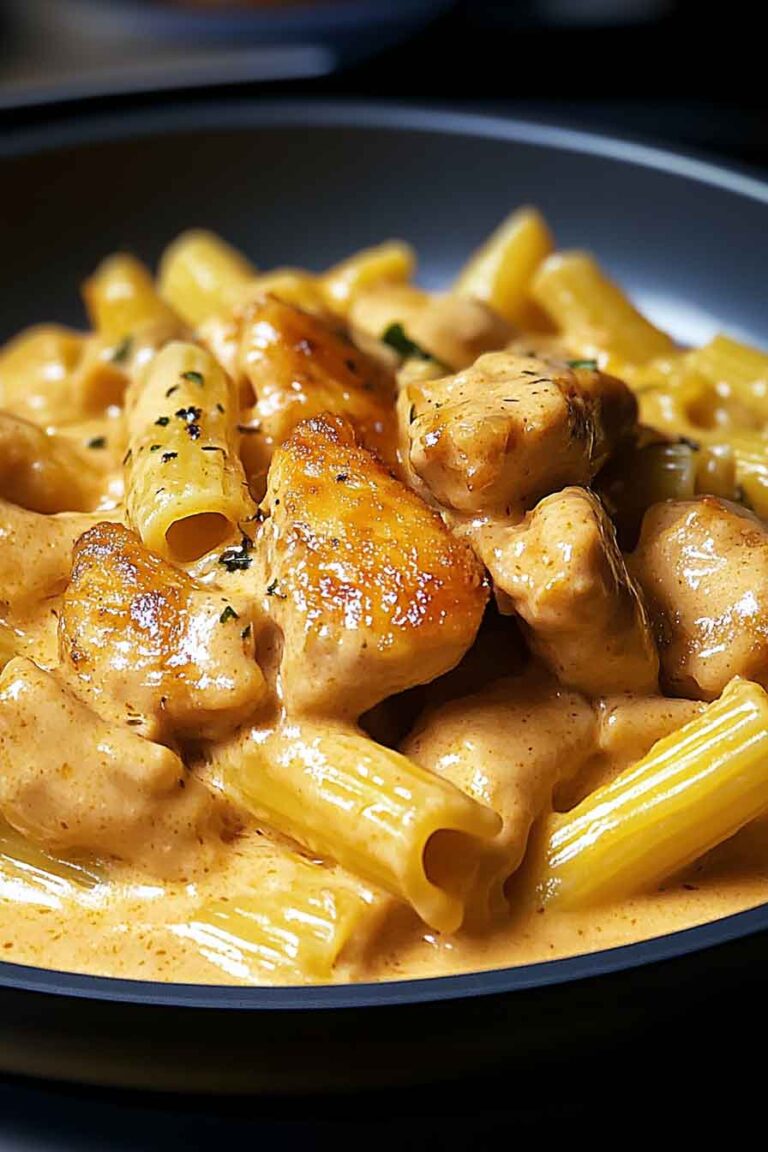 One Pot Creamy Honey Garlic Chicken Rigatoni