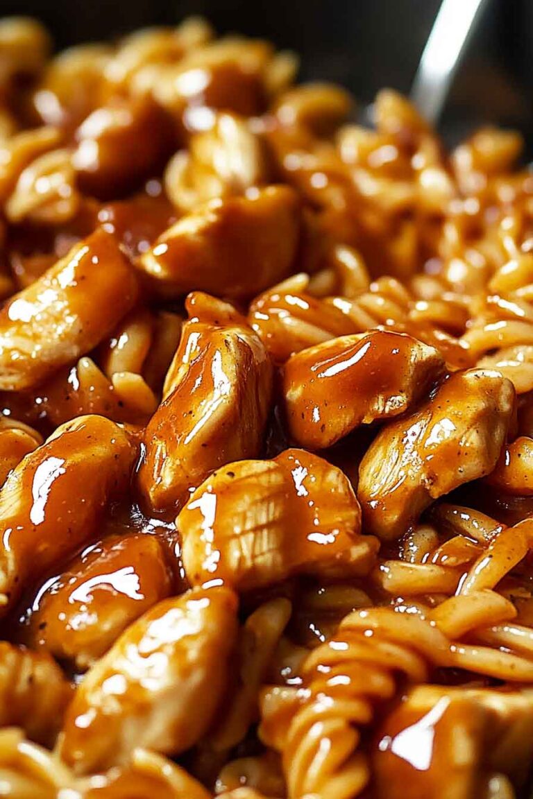 One Pot Honey Garlic Bbq Chicken Pasta